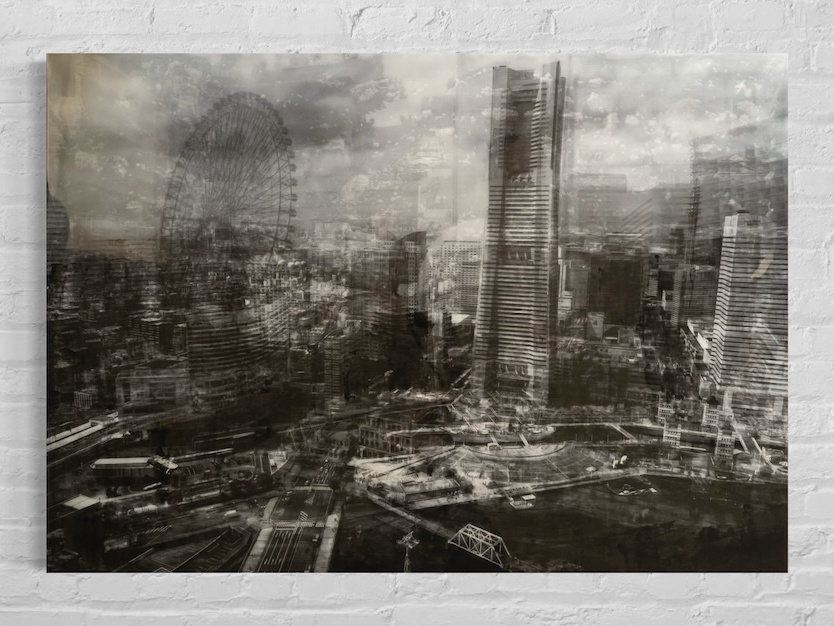 Yokohama Japan cityscape contemporary mixed media art